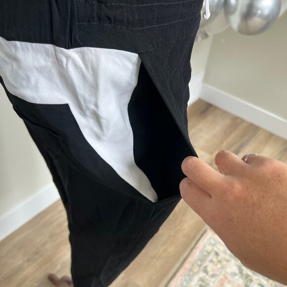 HELMUT LANG Women's White Trim Torsion Crepe Jumpsuit Size 6 In Black - Picture 4 of 11